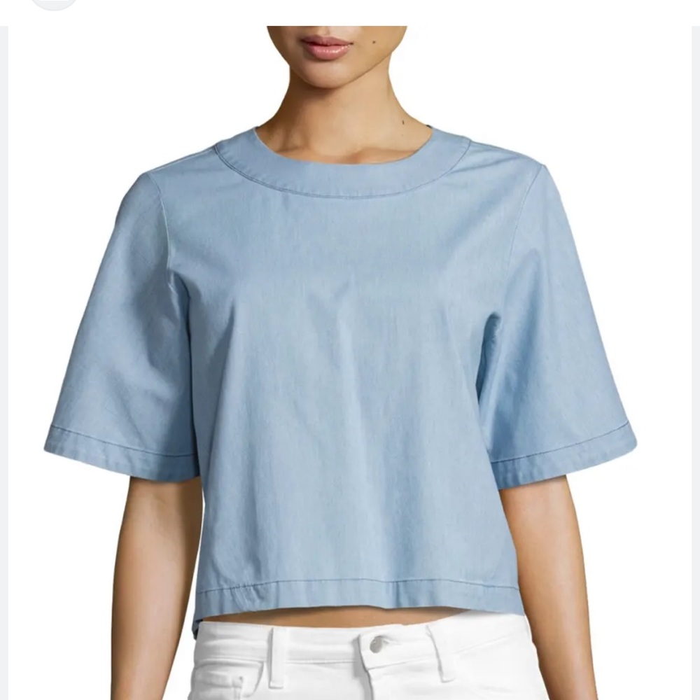 J Brand Archer Short Sleeve Chambray Top